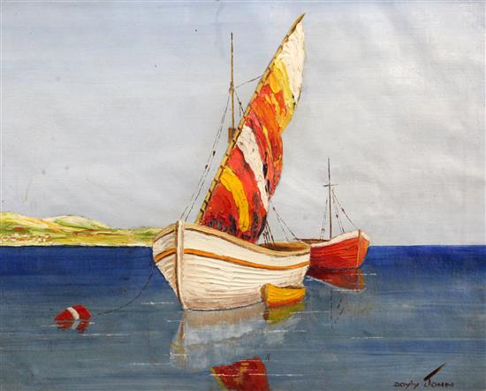 § Cecil Rochfort DOyly John (1906-1993) Fishing boats on a calm sea 16 x 20in.